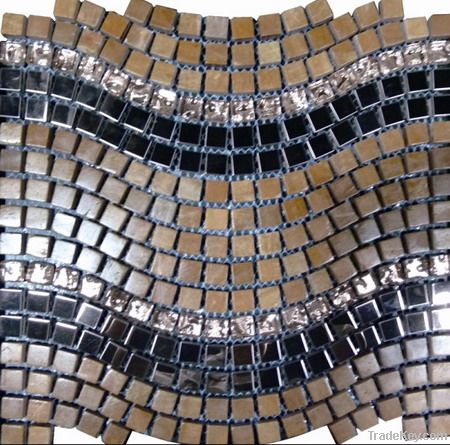 Marble Mosaic Mix Glass and Stainless Steel (PT128)