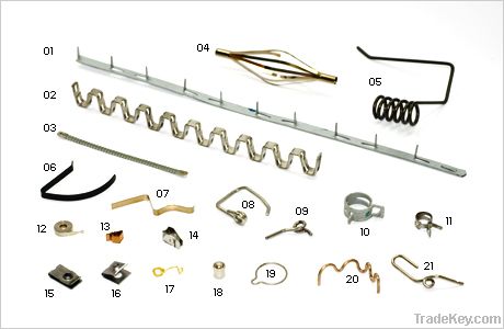 Special-shaped springs and clip springs