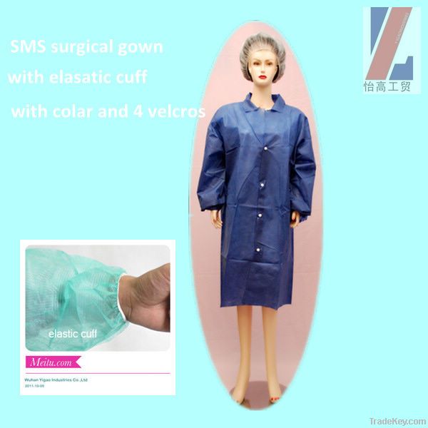 Disposable surgical gown with plastic coating