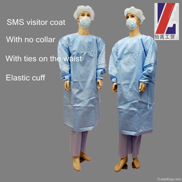 Nonwoven disposable lab coat