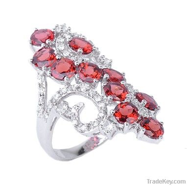 925 silver garnet ring