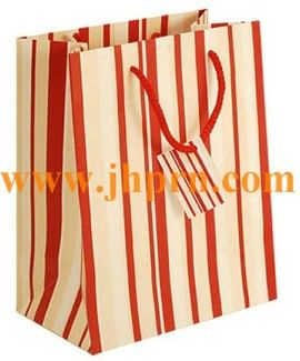 red strip paper gift bag