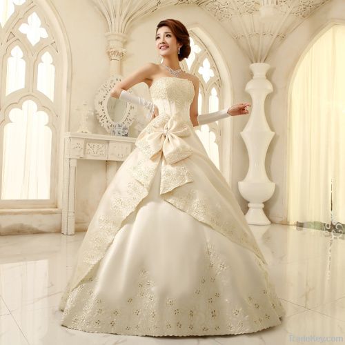 2014 wedding dress tail tube top wedding dress