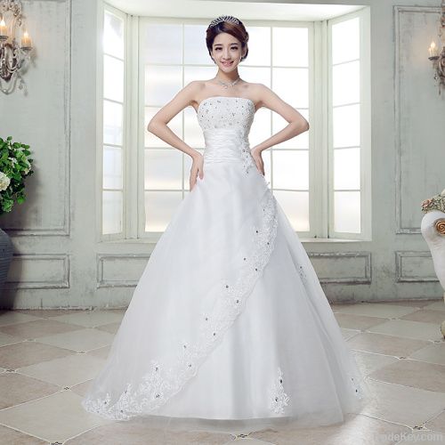 tube top wedding dress tail dress