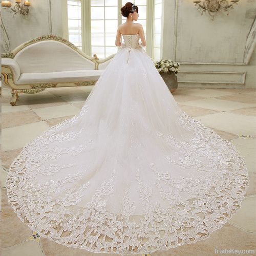 fashion tube top wedding dress sash band dress