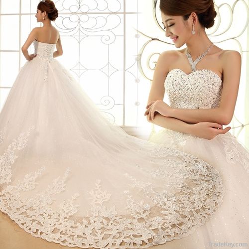 tube top wedding dress tail dress