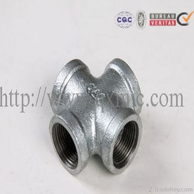 malleable iron pipe fitting cross tee