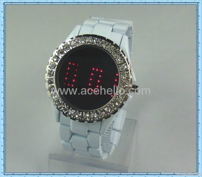 LED ICE WATCH WITH DIAMONDS