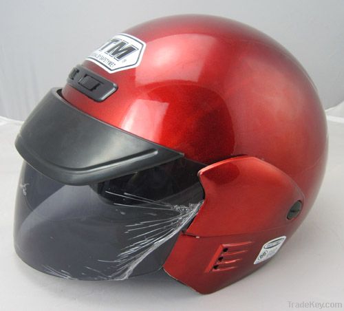 Open face helmet, Original STM style, red color