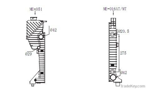 MERCEDS-BENZ auto radiator tank