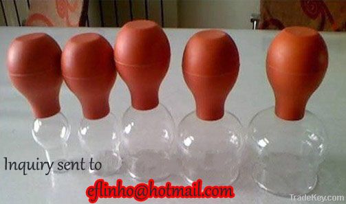 Glass cupping jar with rubber ball 5 pcs/set