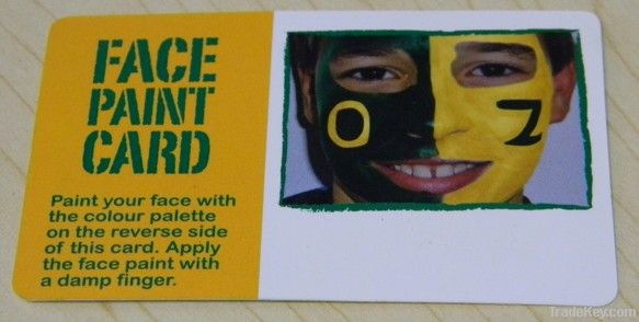 Custom design promotional face paint card