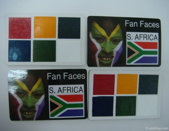 promotional face paint card for sports events