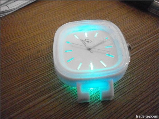 Silicone lighting watch