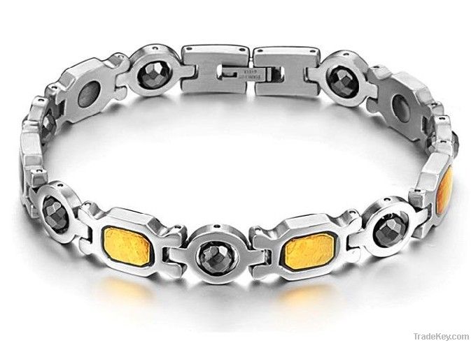 Negative ion stainless steel bracelet