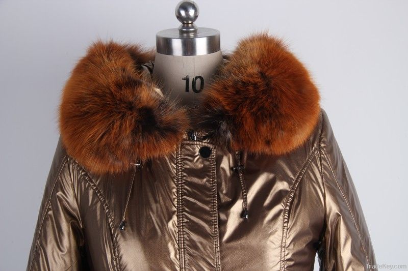 NEW!Ladies nick coats with fox fur collar and rabbit fur lining