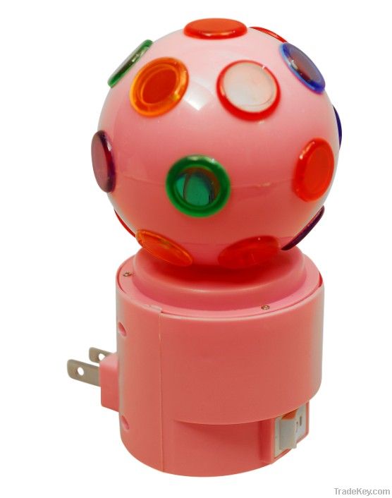 Plug in disco ball rotating night light-pink