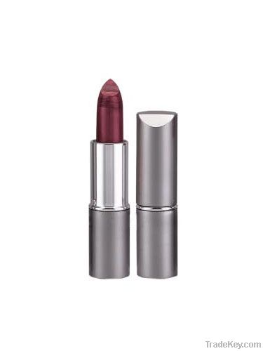 gray cover and surface dark red lipstick
