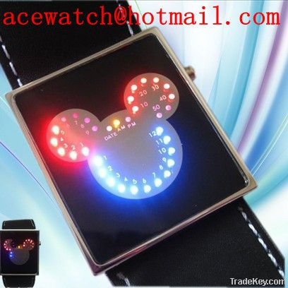 LED Mickey Mouse watch Men Lady wrist watch