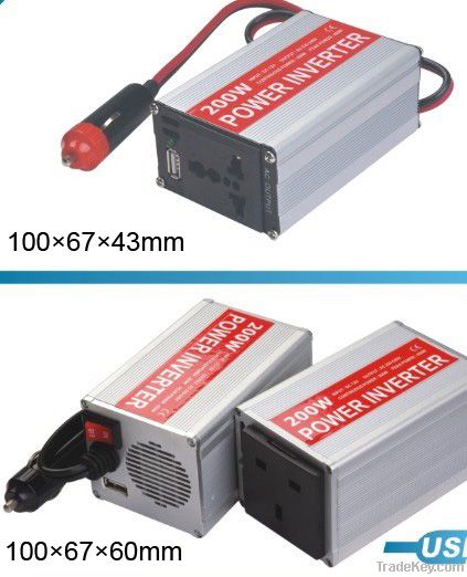200W Universal Plug DC/AC Car Inverter