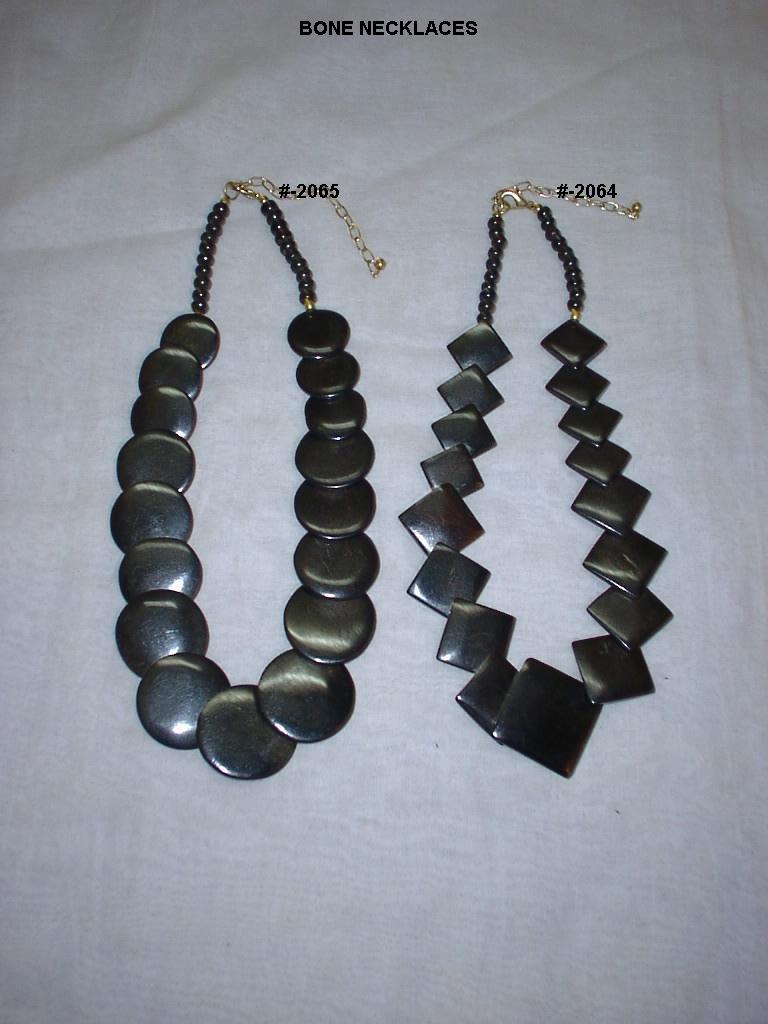 fashion jewelery; bone; wood; metal necklaces;earrings; bracelets;belt