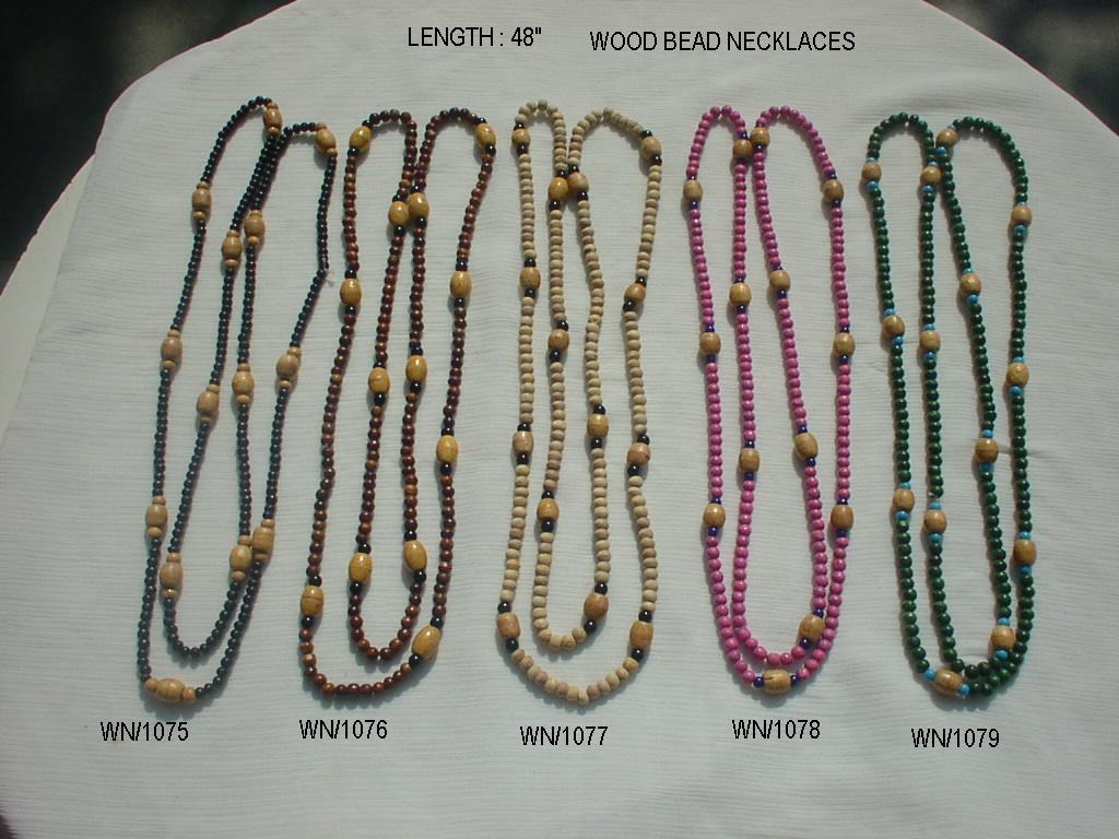 WOOD  BEAD  NECKLACES  48"