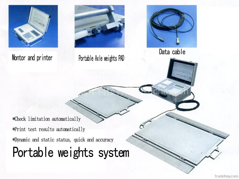 portable dynamic axle weighing system, static vehicle weighing system