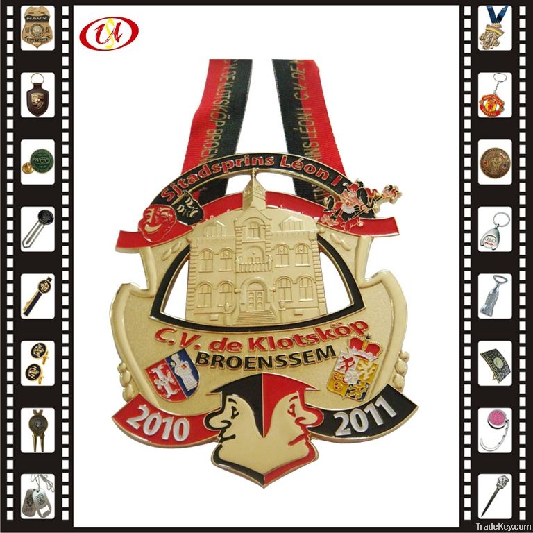 metal souvenir medal with ribbon