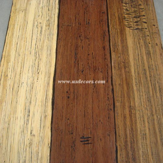 Handscraped strand woven bamboo floor