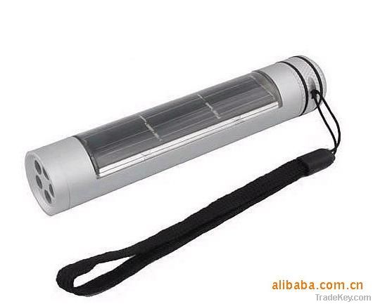 solar LED flashlight, Hand spin power, need not to replace the battery