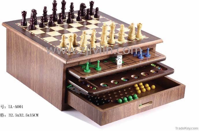 wooden chess game house