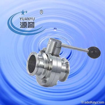 Sanitary quick install butterfly valve