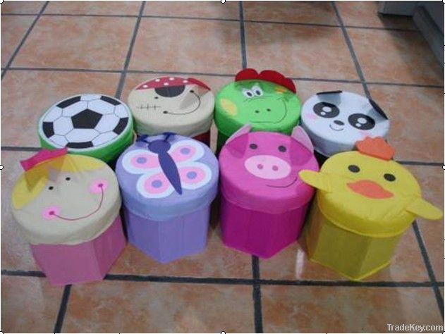 non-woven+210D polyester fancy home storage stool