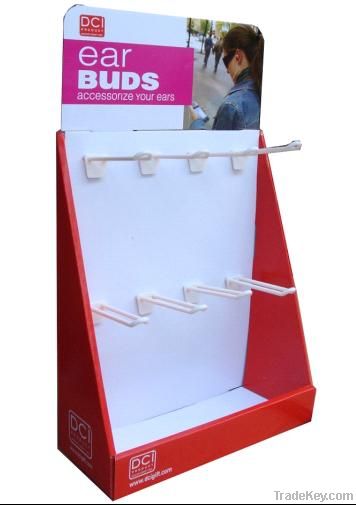 Earbuds cardboard counter display