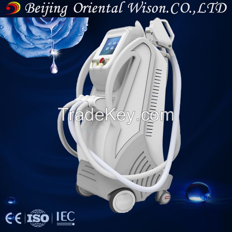 3 Handles Multifunctional Elight RF Nd Yag Laser Beauty machine