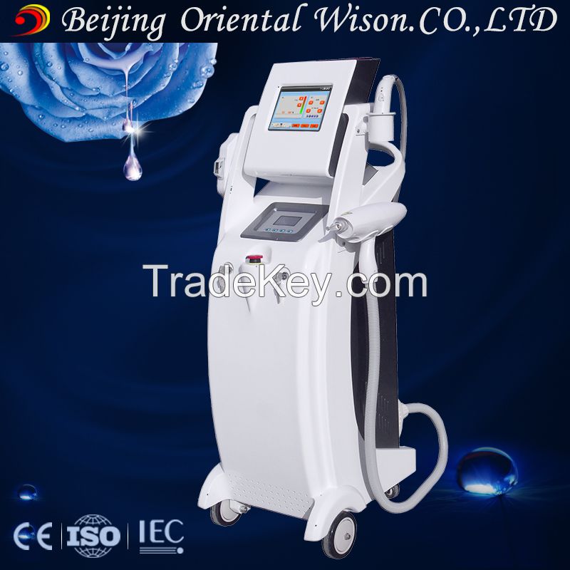 3 Handles Multifunctional Elight RF Nd Yag Laser Beauty machine