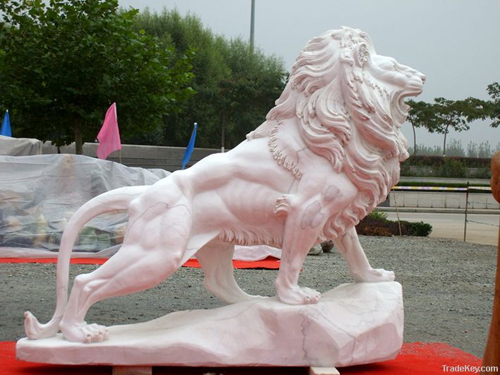 White marble lions