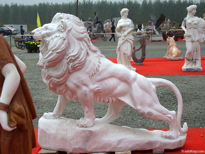 White marble lions