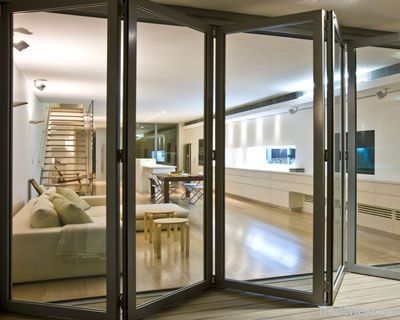 Tempered glass Aluminium folding door