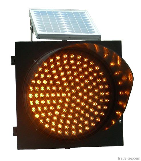 High quality and super brightness LED solar yellow flashing traffic li