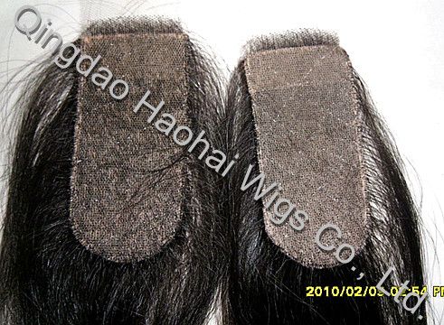 High quality virgin human hair all hand tied silk top closures
