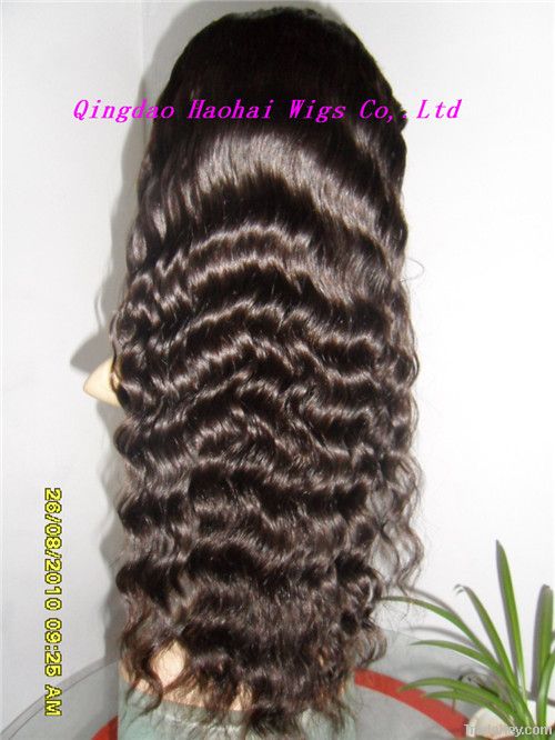 best sale-human hair-deep wave-full lace wig