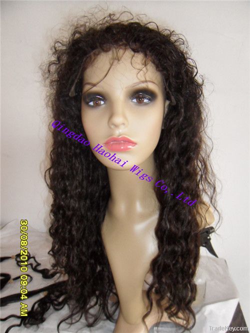 best sale-human hair-deep wave-full lace wig