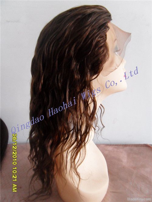 Hot sale-full lace wig-fashion wave-human hair
