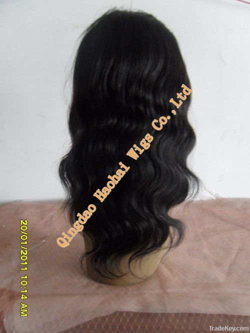 TOP quality-human hair-full lace wig-full handtied