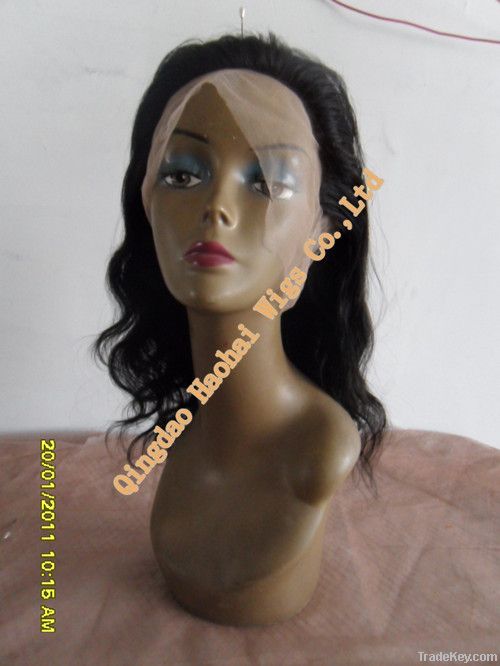 TOP quality-human hair-full lace wig-full handtied