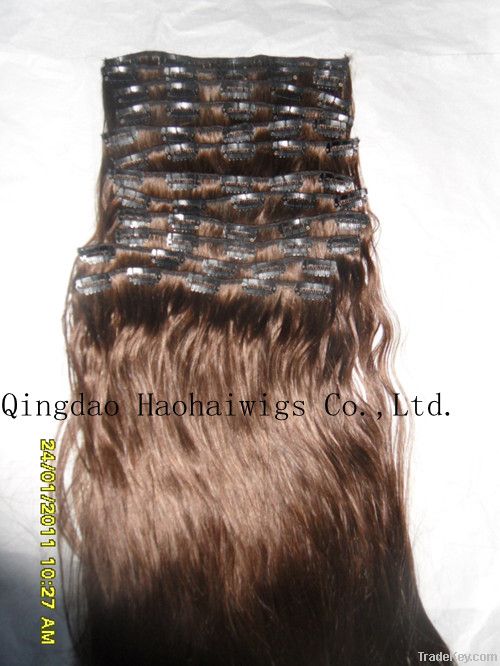 Best Human Hair -22"-- CLIP-ON HAIR EXTENSION - Accept Paypal