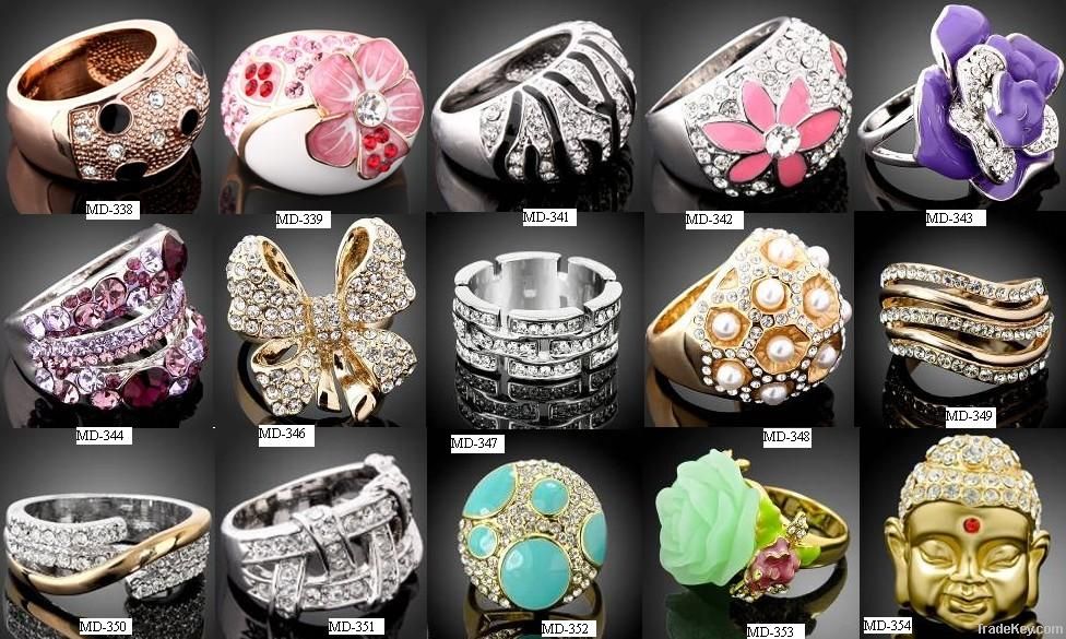 Christmas Acrylic Alloy Rings