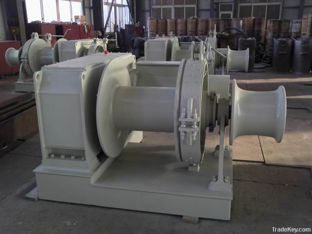 windlasses, winches, steering gears, davits, fairleads, anchor chains
