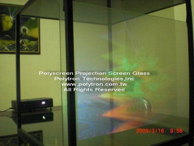 Polyscreen Glass--Screen Film- display image in transparent glass